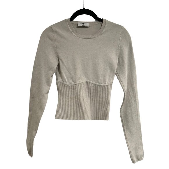 Babaton Empire Long Sleeve Top in Matte Pearl - Picture 1 of 3